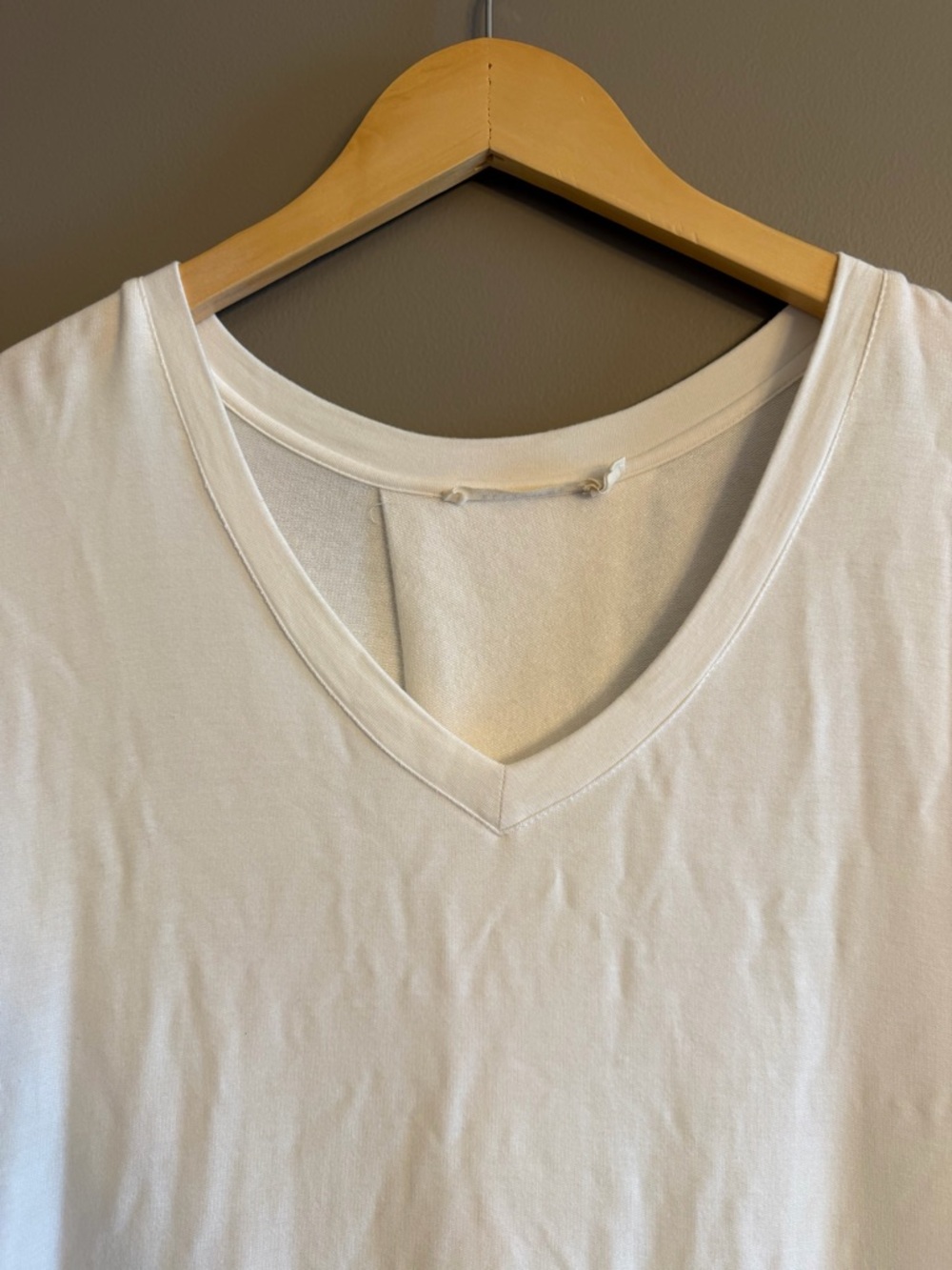 Ellison White Scallop Front V-Neck Maxi T-Shirt Dress - Picture 4 of 7